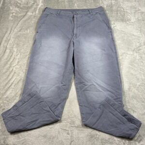 Free People Pants Womens 14 Blue Capri Roll Up Cuffed Faded High‎ Rise Water NWT